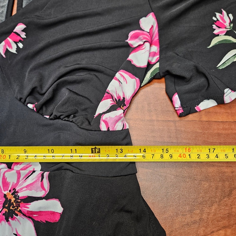 Torrid Black Floral Tie Waist Midi Romper Dress Whimsigoth Fairycore Boho 2X - Picture 4 of 16